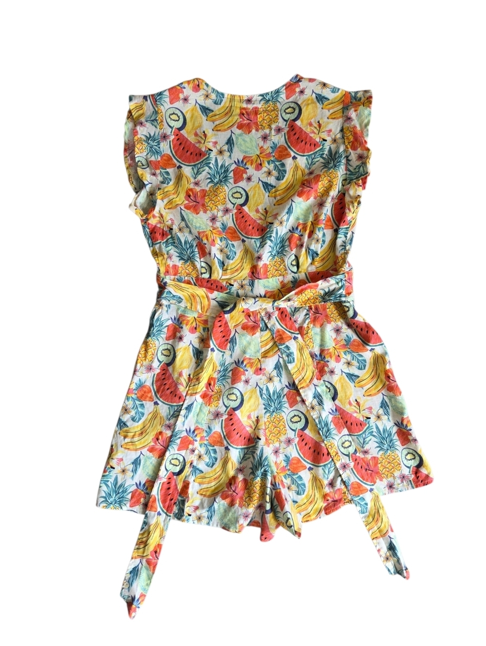 Marine Layer Camila Tropical Fruit Hemp Natural Fiber Romper Small - Picture 8 of 10